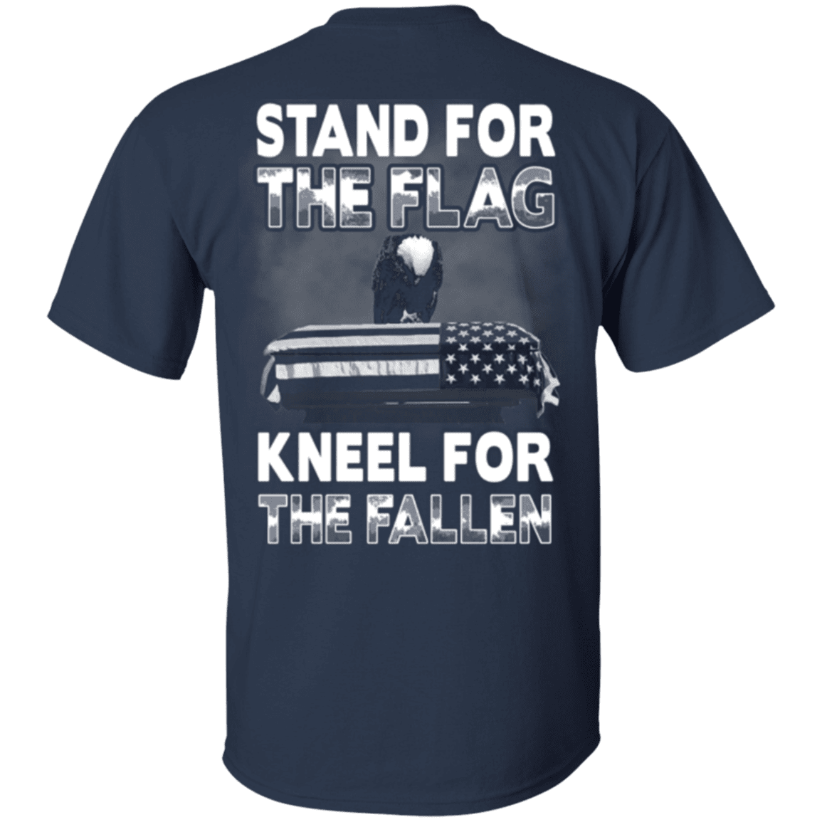 Military T-Shirt "Veteran - Stand For The Flag Kneel For The Fallen"-TShirt-General-Veterans Nation