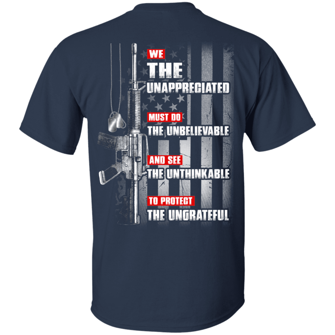 Military T-Shirt "UNAPPRECIATED VETERAN" - Men Back-TShirt-General-Veterans Nation