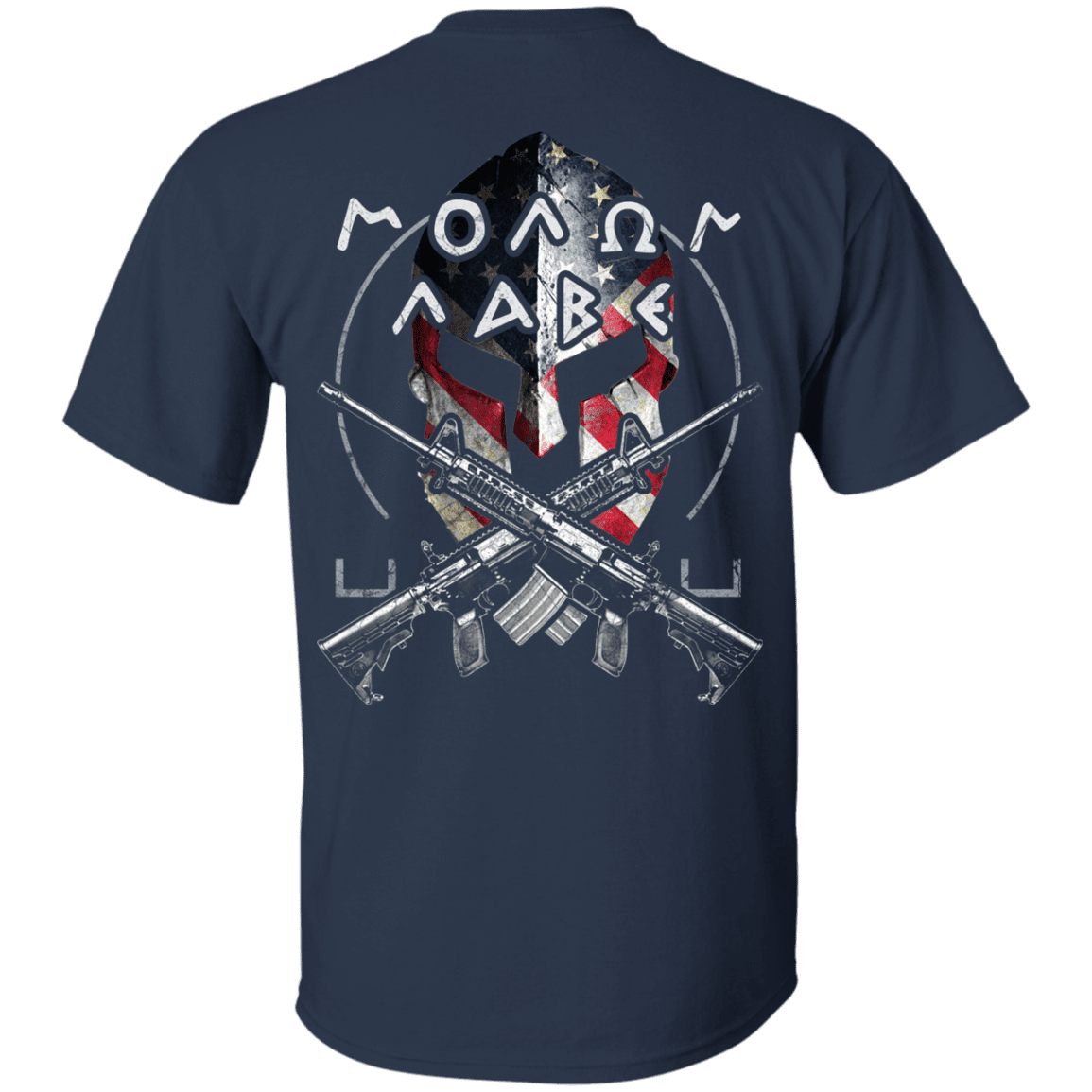 Military T-Shirt "Veteran - Molon Labe - Come And Take Them" - Men Back-TShirt-General-Veterans Nation