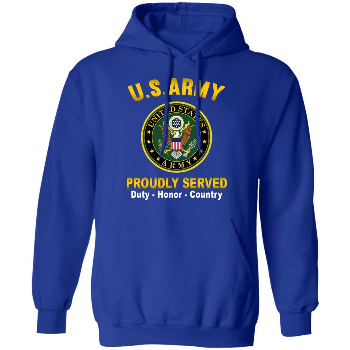 US Army T-Shirt "Logo Proudly Served" On Front-TShirt-Army-Veterans Nation