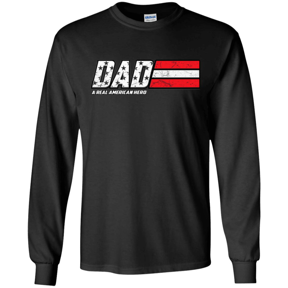 Military T-Shirt "Dad - A Real American Hero - Men" Front-TShirt-General-Veterans Nation