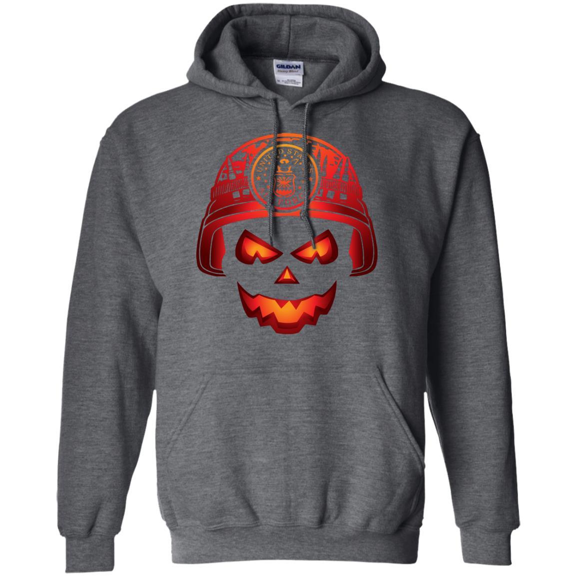 US Air Force Skull Halloween Men T Shirt On Front-TShirt-USAF-Veterans Nation