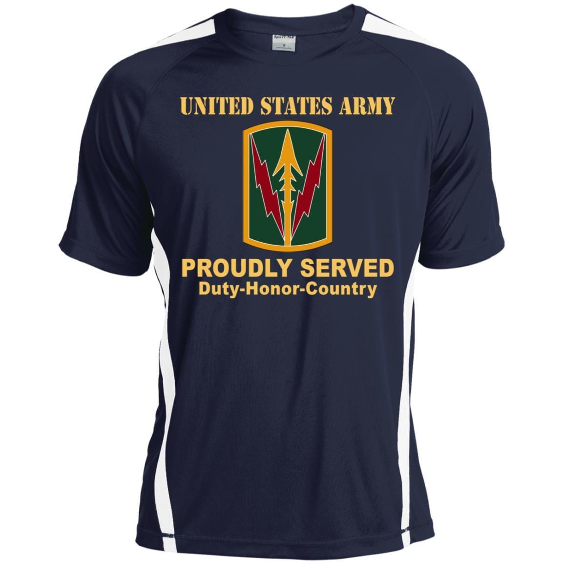 US ARMY CSIB MILITARY POLICE BRIGADE-HAWAII- Proudly Served T-Shirt On Front For Men-TShirt-Army-Veterans Nation