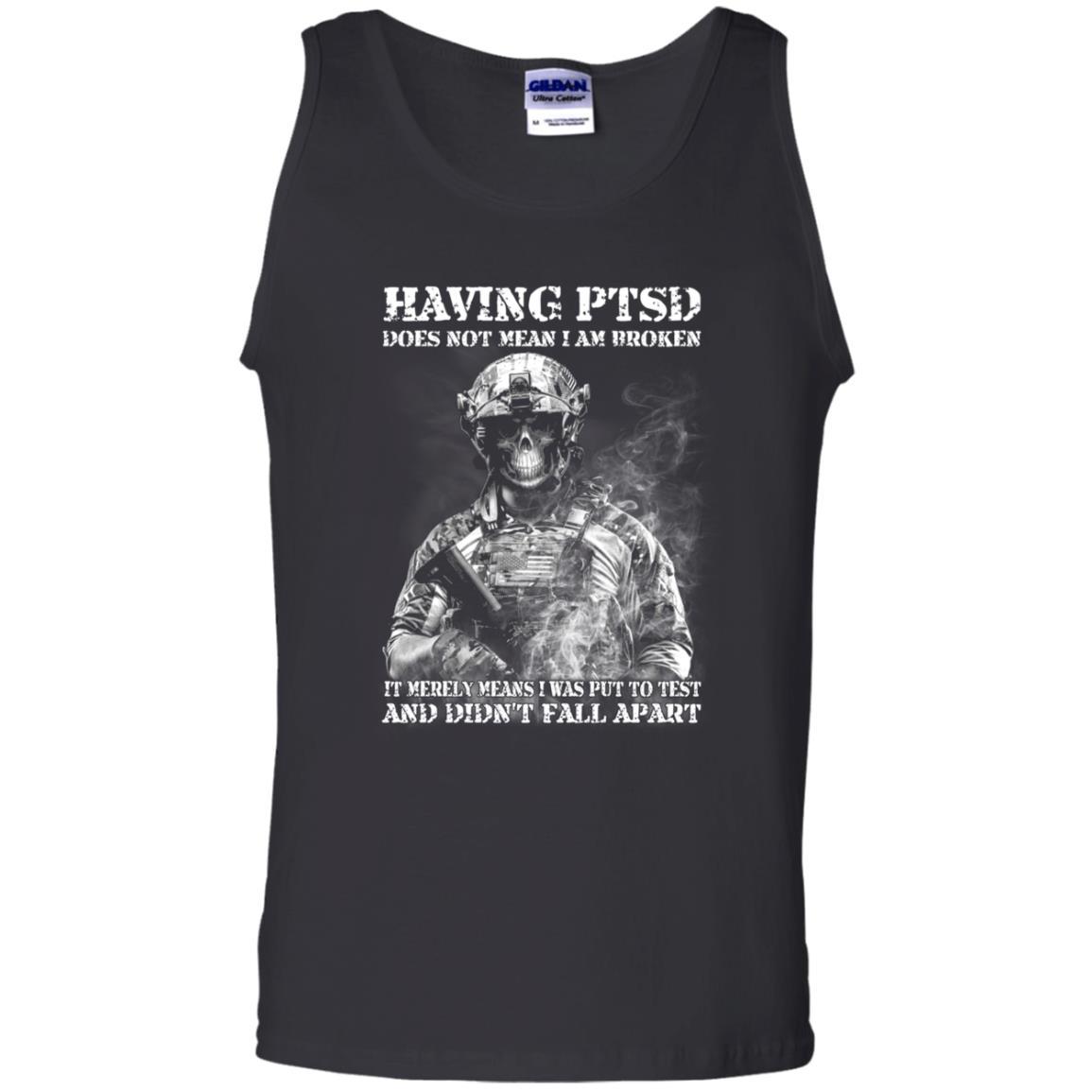 Military T-Shirt "Having PTSD - Didn't Fall Apart Men On" Front-TShirt-General-Veterans Nation