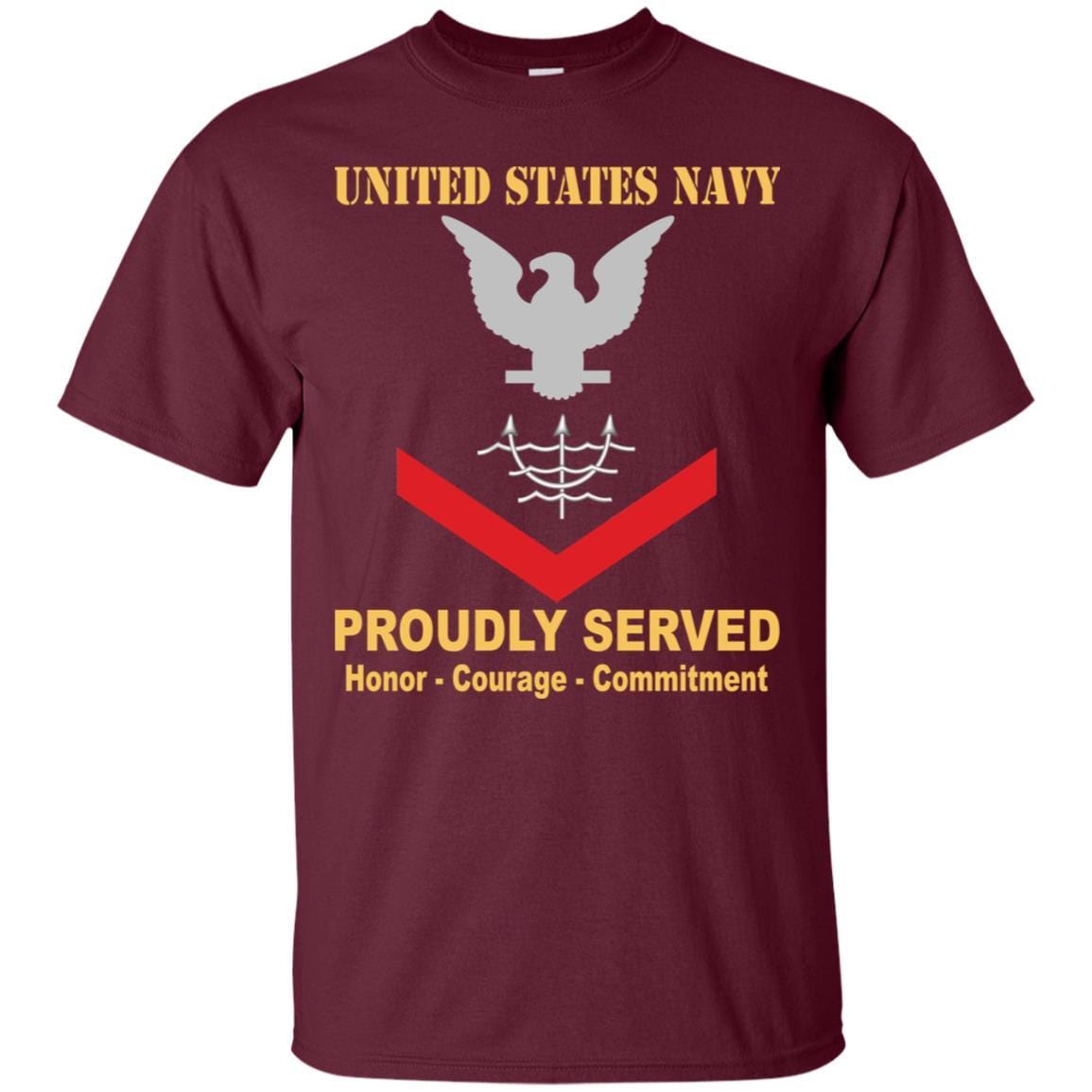 Navy Ocean Systems Technician Navy OT E-4 Rating Badges Proudly Served T-Shirt For Men On Front-TShirt-Navy-Veterans Nation