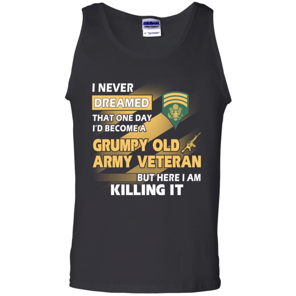 US Army T-Shirt "Grumpy Old Veteran" E-7 SPC(SP7) On Front-TShirt-Army-Veterans Nation