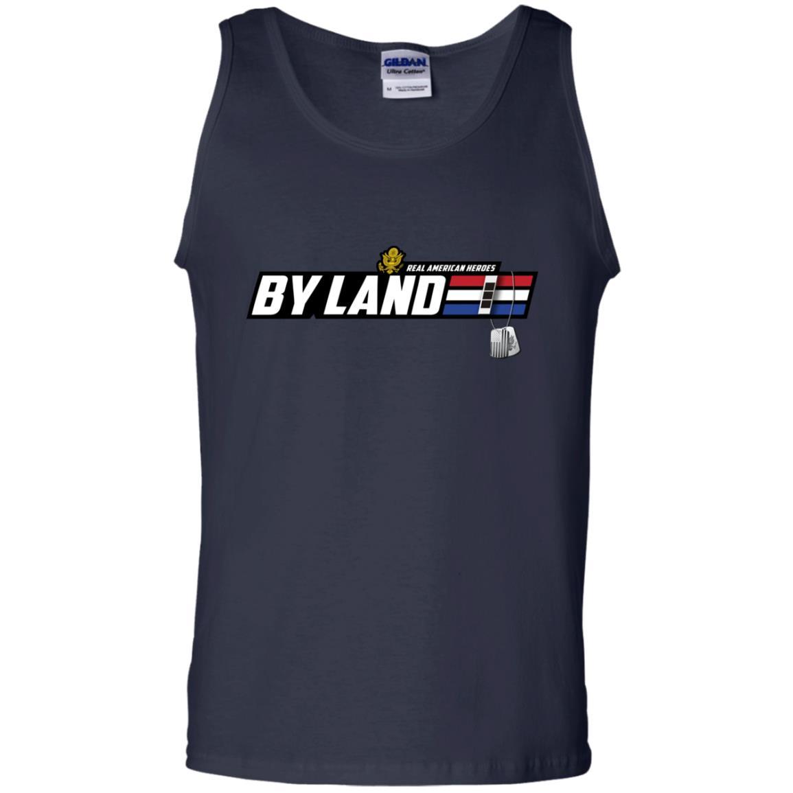 US Army T-Shirt "Real American Heroes By Land" W-3 Chief Warrant Officer 3(CW3) On Front-TShirt-Army-Veterans Nation