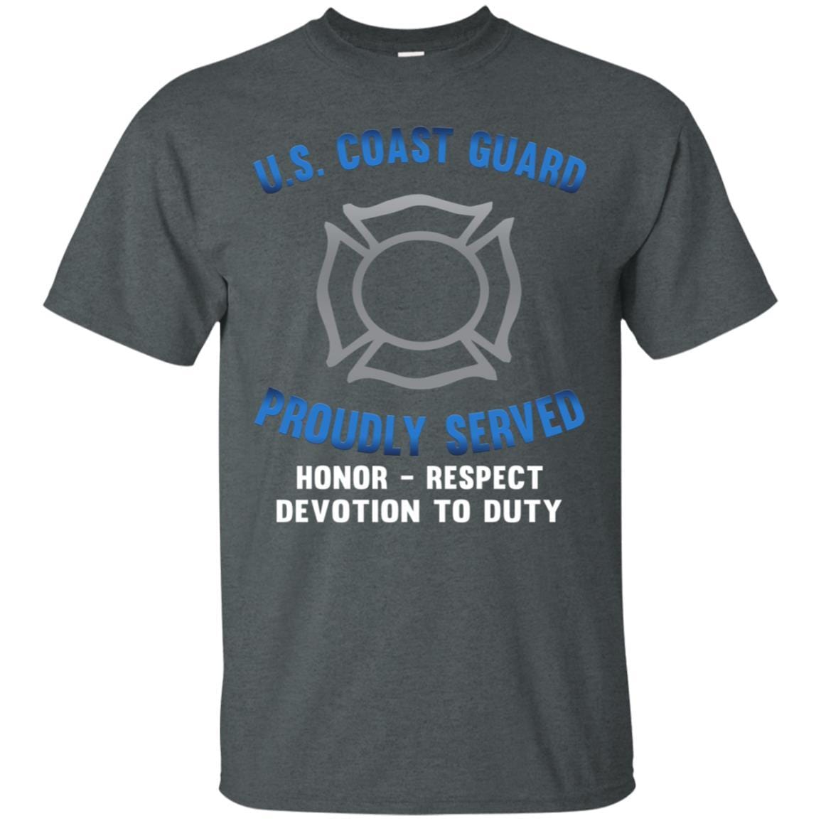 US Coast Guard Fire and Safety Specialist FF Logo Proudly Served T-Shirt For Men On Front-TShirt-USCG-Veterans Nation
