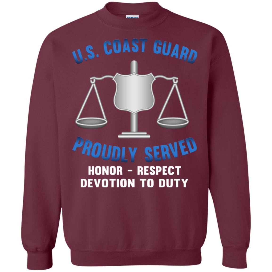 USCG INVESTIGATOR IV Logo Proudly Served T-Shirt For Men On Front-TShirt-USCG-Veterans Nation