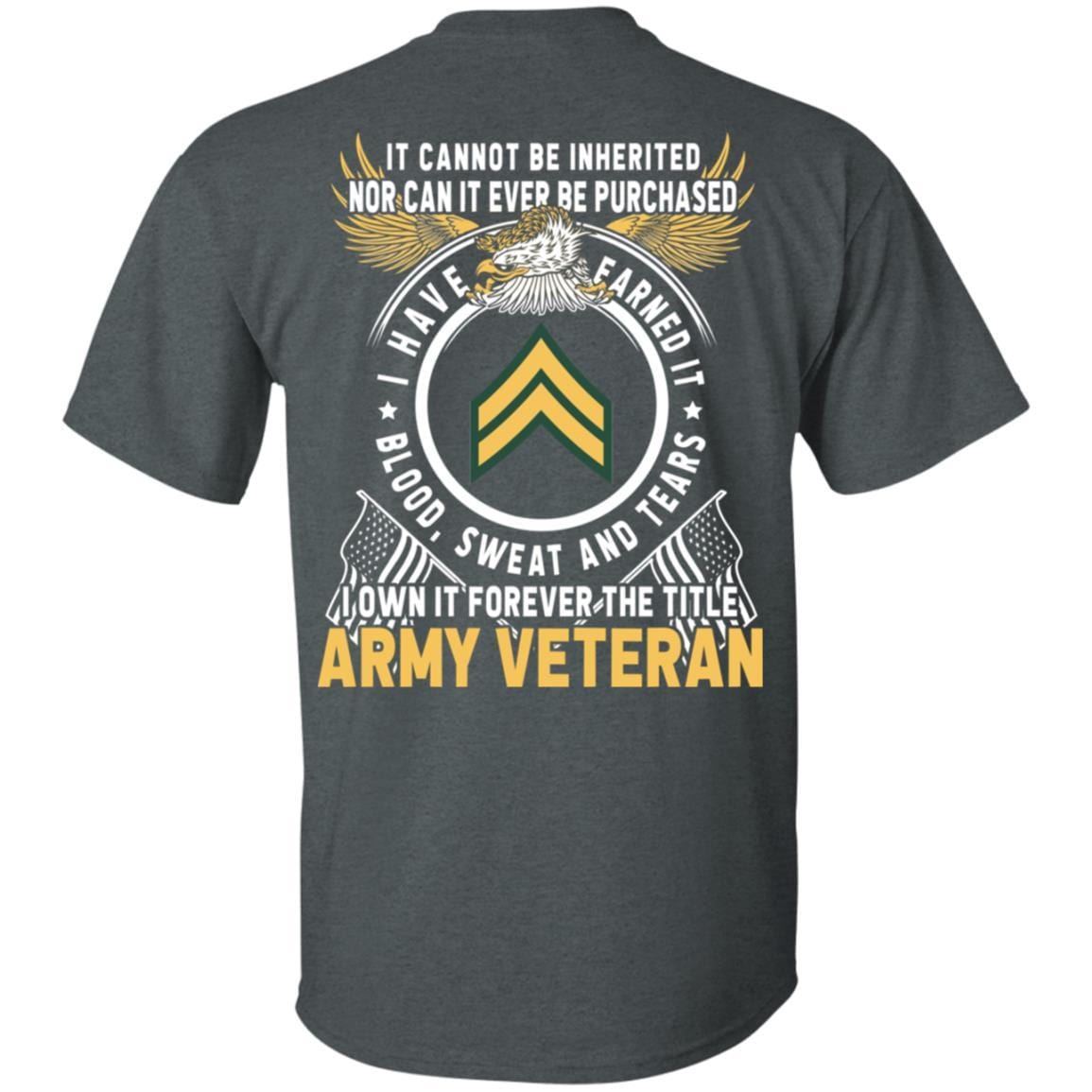 US Army E-4 Corporal E4 CPL Noncommissioned Officer Ranks T-Shirt For Men On Back-TShirt-Army-Veterans Nation