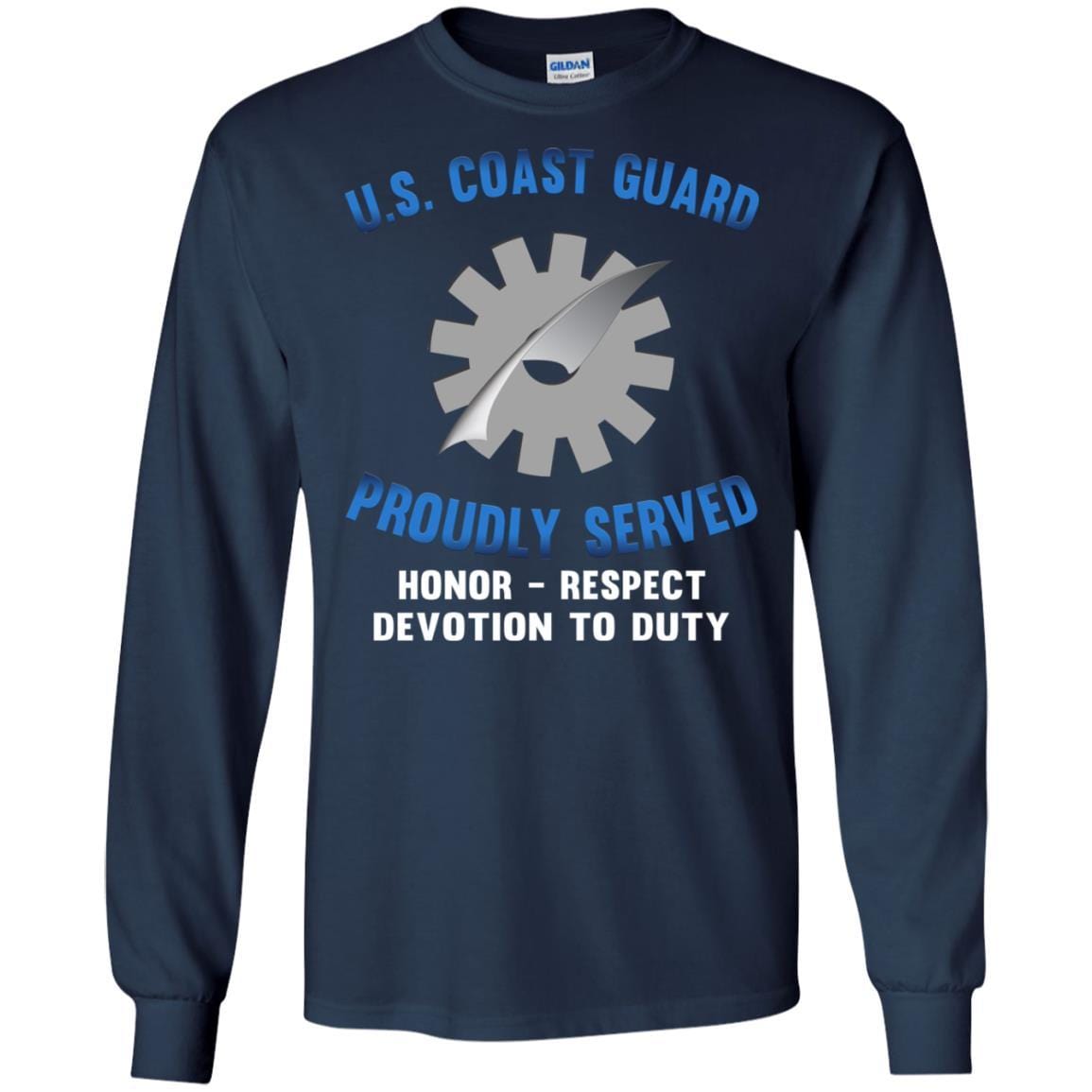 US Coast Guard Data Processing Technician DP Logo Proudly Served T-Shirt For Men On Front-TShirt-USCG-Veterans Nation