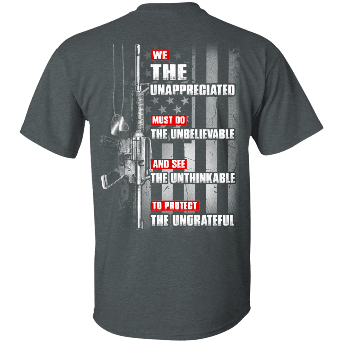 Military T-Shirt "UNAPPRECIATED VETERAN" - Men Back-TShirt-General-Veterans Nation