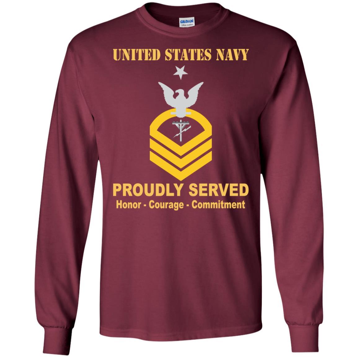Navy Construction Electrician Navy CE E-8 Rating Badges Proudly Served T-Shirt For Men On Front-TShirt-Navy-Veterans Nation