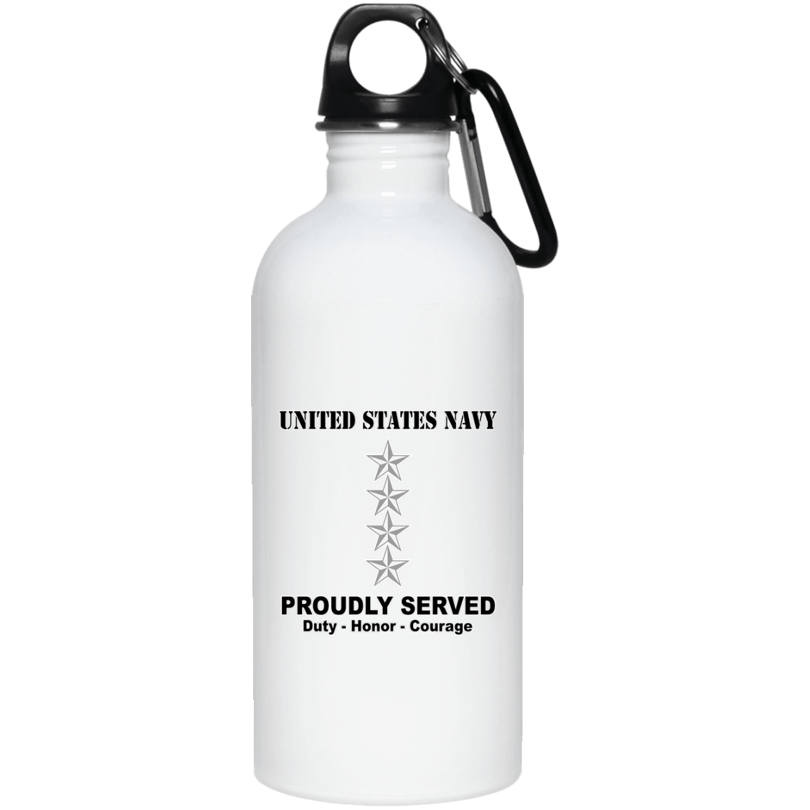 US Navy O-10 Admiral O10 ADM Flag Officer Ranks T shirt White Coffee Mug - Stainless Travel Mug-Mug-Navy-Officer-Veterans Nation