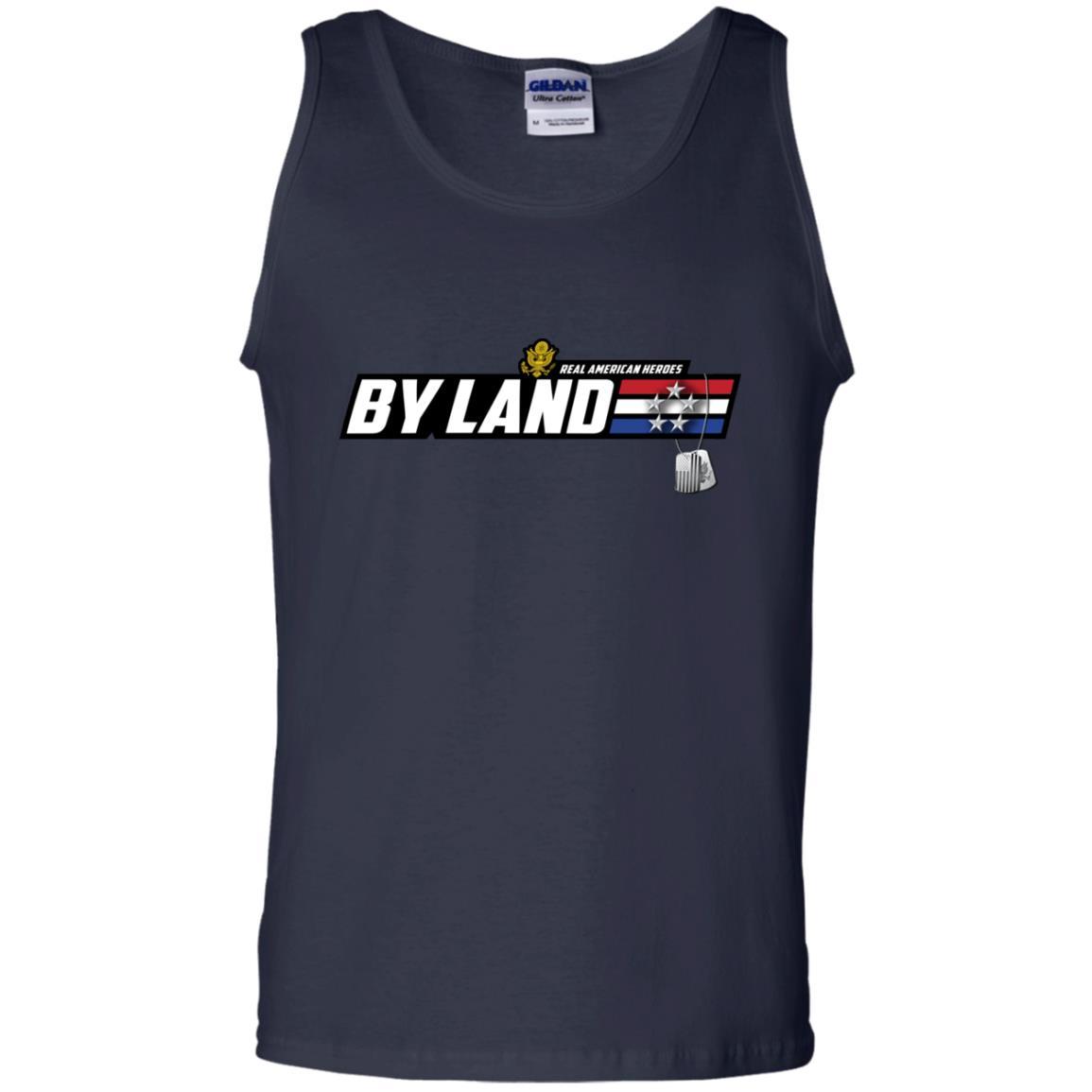 US Army T-Shirt "Real American Heroes By Land" O-10 General of the Army(GA) On Front-TShirt-Army-Veterans Nation