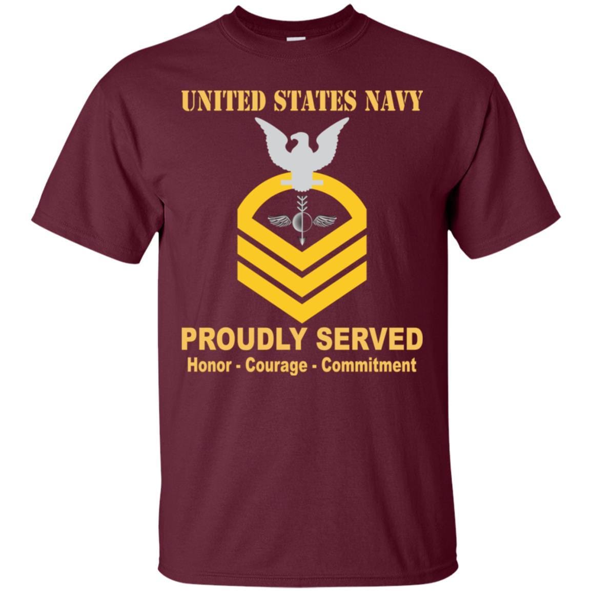 Navy Aerographers Mate Navy AG E-7 Rating Badges Proudly Served T-Shirt For Men On Front-TShirt-Navy-Veterans Nation