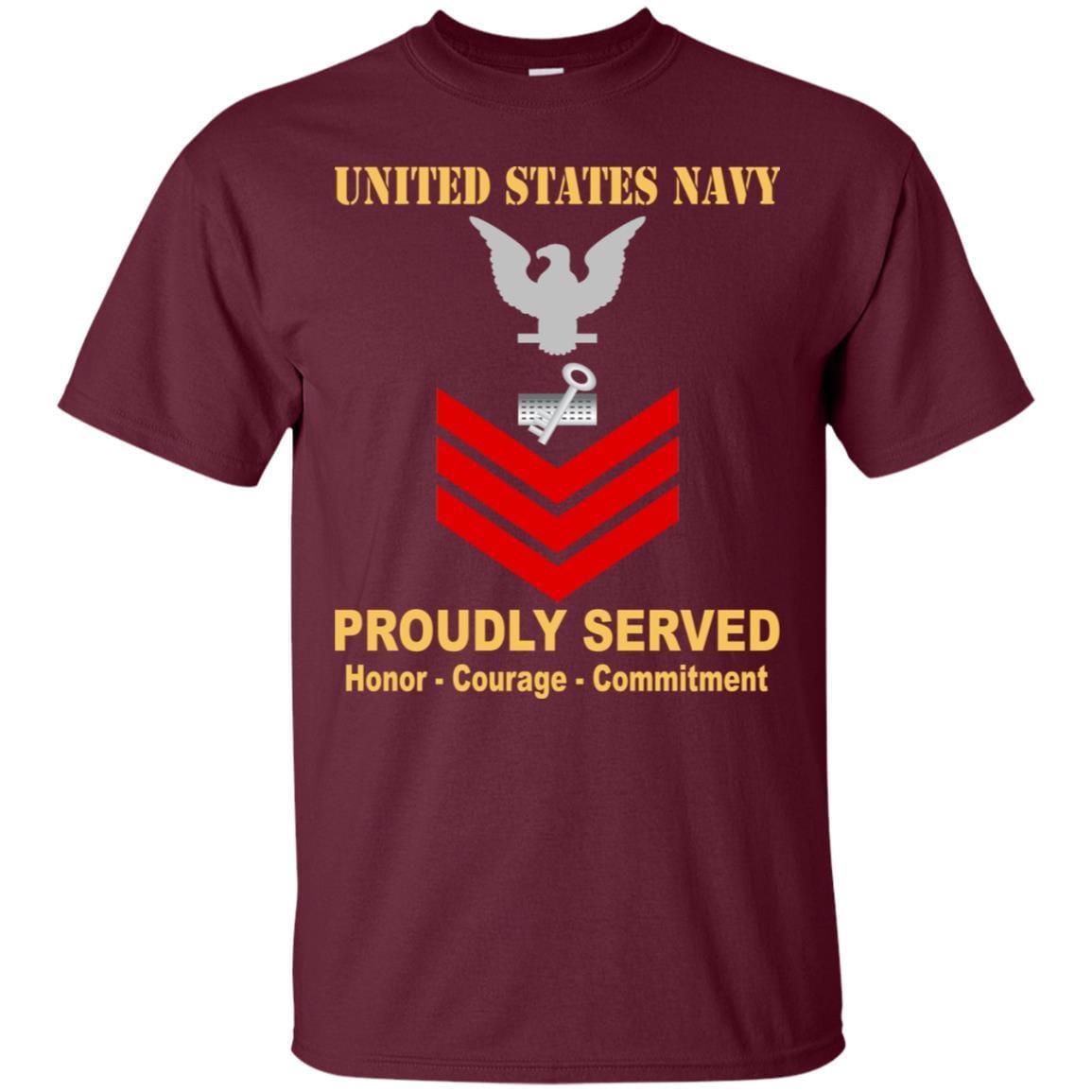 Navy Disbursing Clerk Navy DK E-6 Rating Badges Proudly Served T-Shirt For Men On Front-TShirt-Navy-Veterans Nation