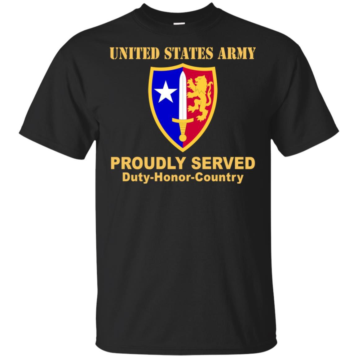 US ARMY USA NORTH ATLANTIC TREATY ORGANIZATION (NATO)- Proudly Served T-Shirt On Front For Men-TShirt-Army-Veterans Nation