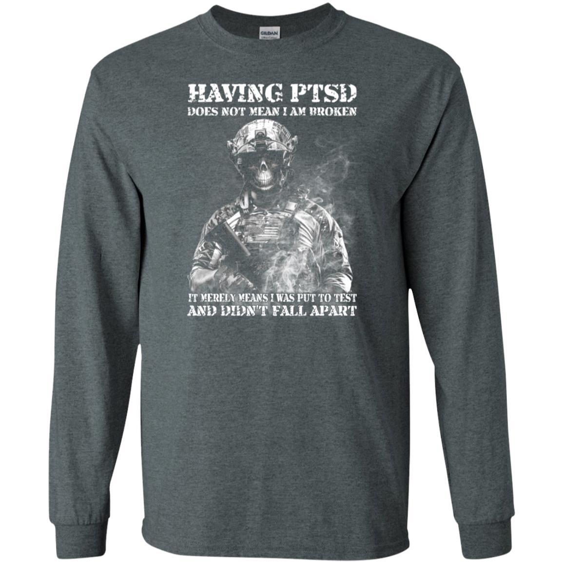 Military T-Shirt "Having PTSD - Didn't Fall Apart Men On" Front-TShirt-General-Veterans Nation