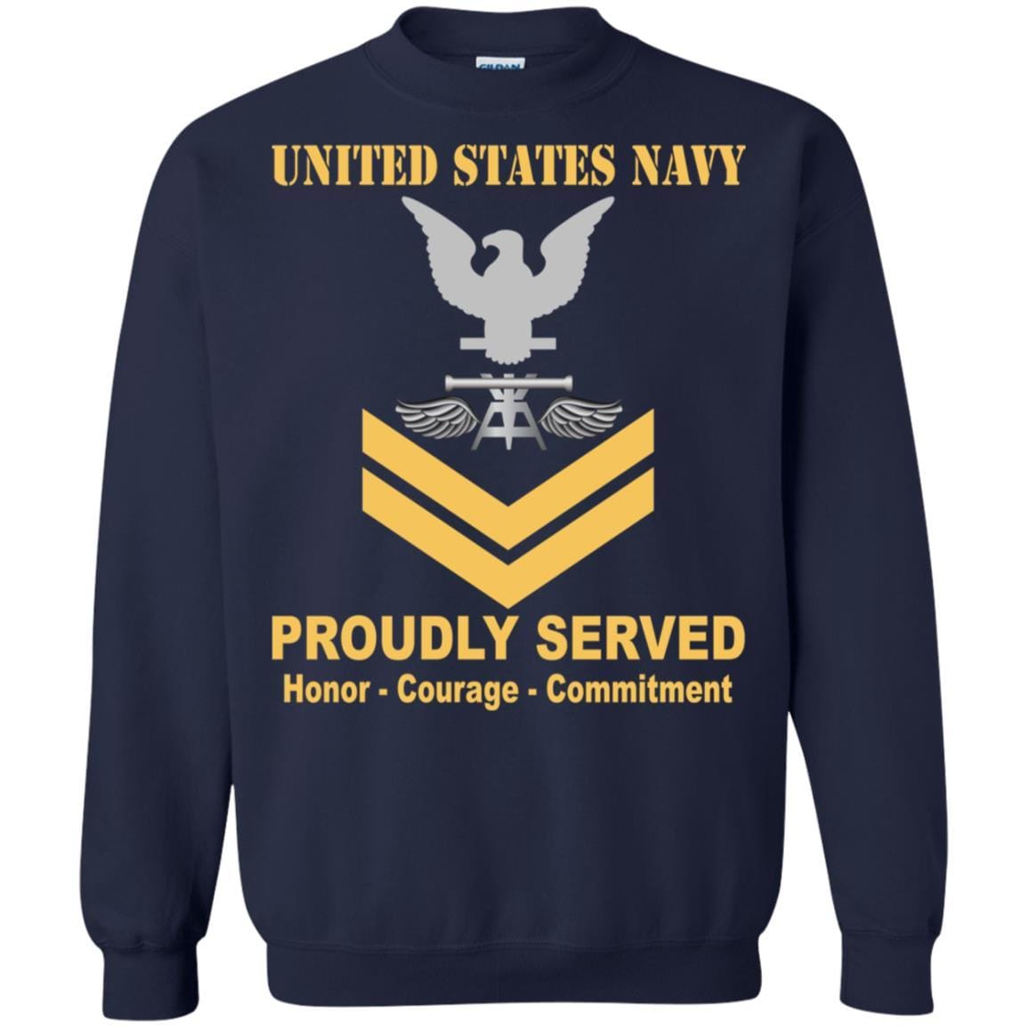 Navy Aviation Fire Control Tech Navy AQ E-5 Rating Badges Proudly Served T-Shirt For Men On Front-TShirt-Navy-Veterans Nation