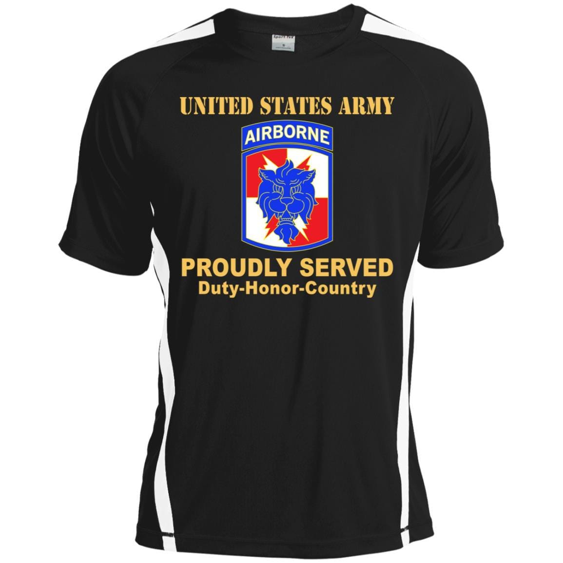 US ARMY 35TH SIGNAL BRIGADE W AIRBORNE TAB- Proudly Served T-Shirt On Front For Men-TShirt-Army-Veterans Nation