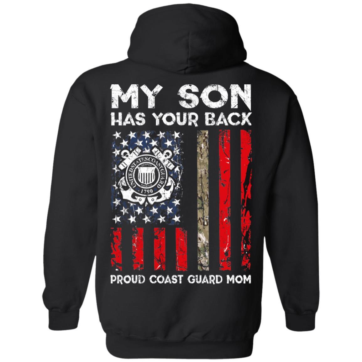 My Son Has Your Back - Proud Coast Guard Mom Men T Shirt On Back-TShirt-USCG-Veterans Nation
