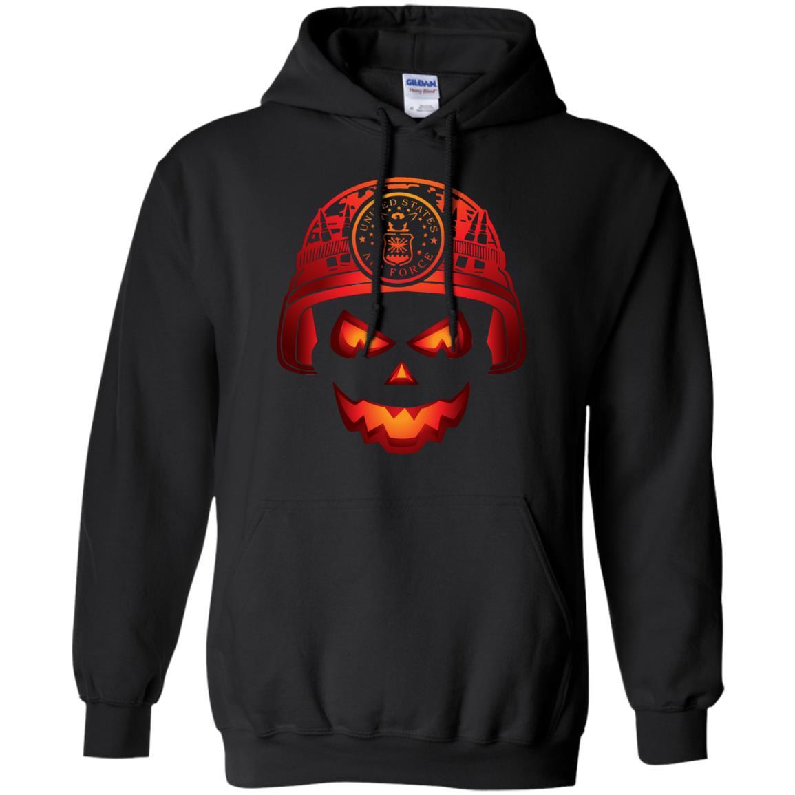US Air Force Skull Halloween Men T Shirt On Front-TShirt-USAF-Veterans Nation