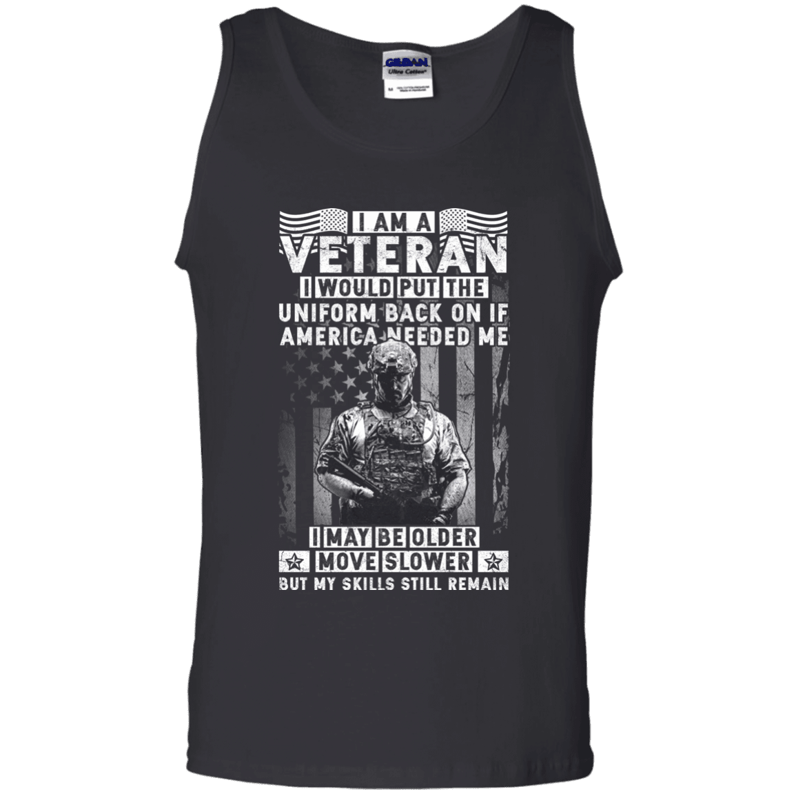 Military T-Shirt "I am a Veteran Men" Front-TShirt-General-Veterans Nation