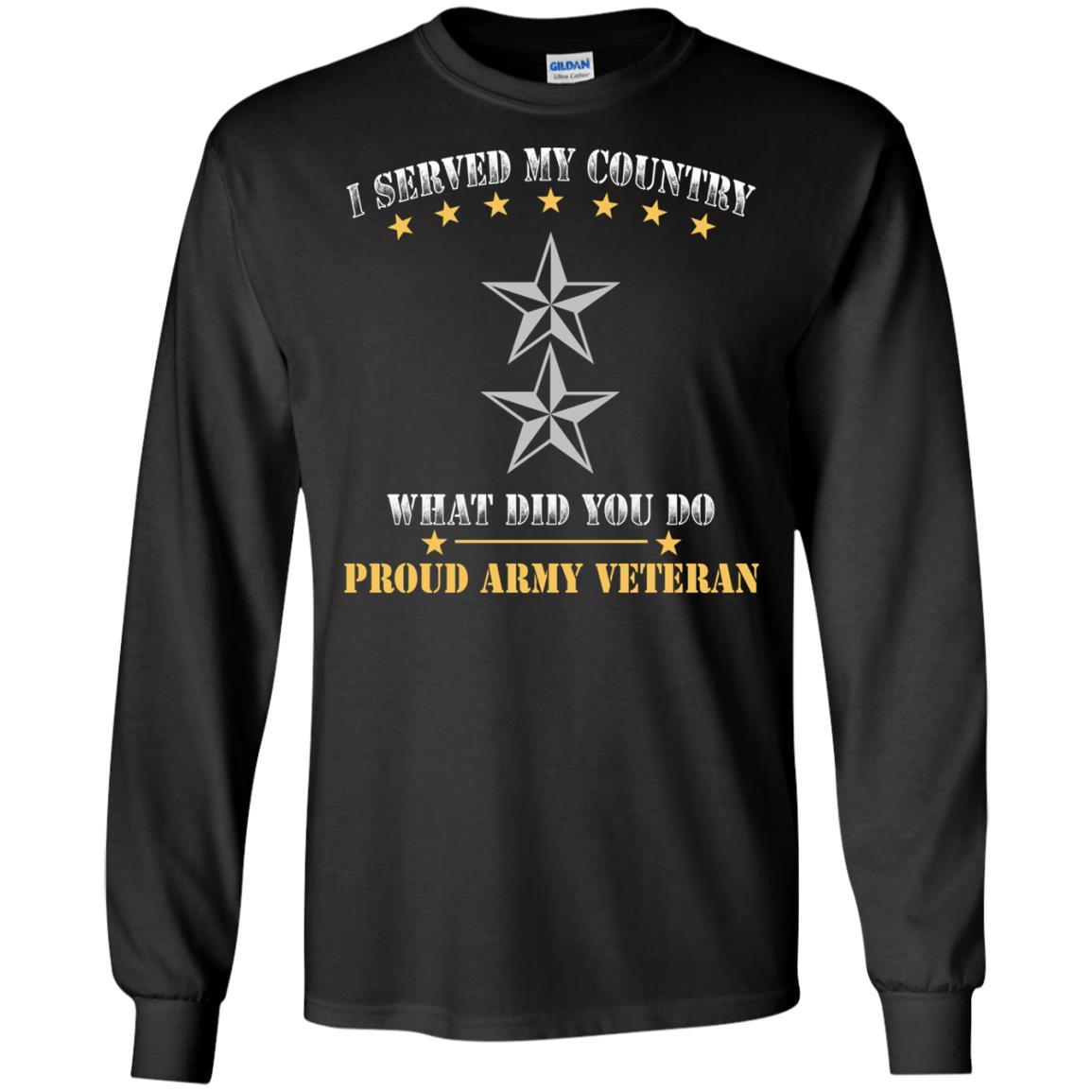 US Army O-8 Major General O8 MG General Officer Ranks Men Front T Shirt - Proud US Army Veteran-TShirt-Army-Veterans Nation