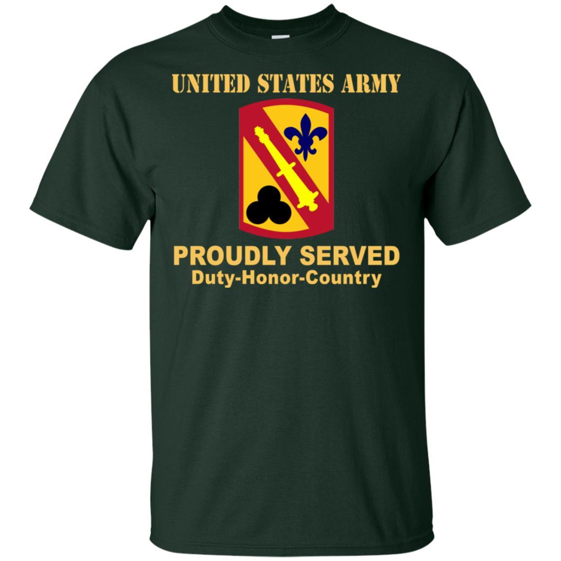 US ARMY 42 FIELD ARTILLERY BRIGADE- Proudly Served T-Shirt On Front For Men-TShirt-Army-Veterans Nation