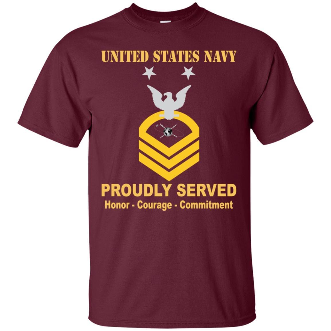 Navy Mass Communications Specialist Navy MC E-9 Rating Badges Proudly Served T-Shirt For Men On Front-TShirt-Navy-Veterans Nation