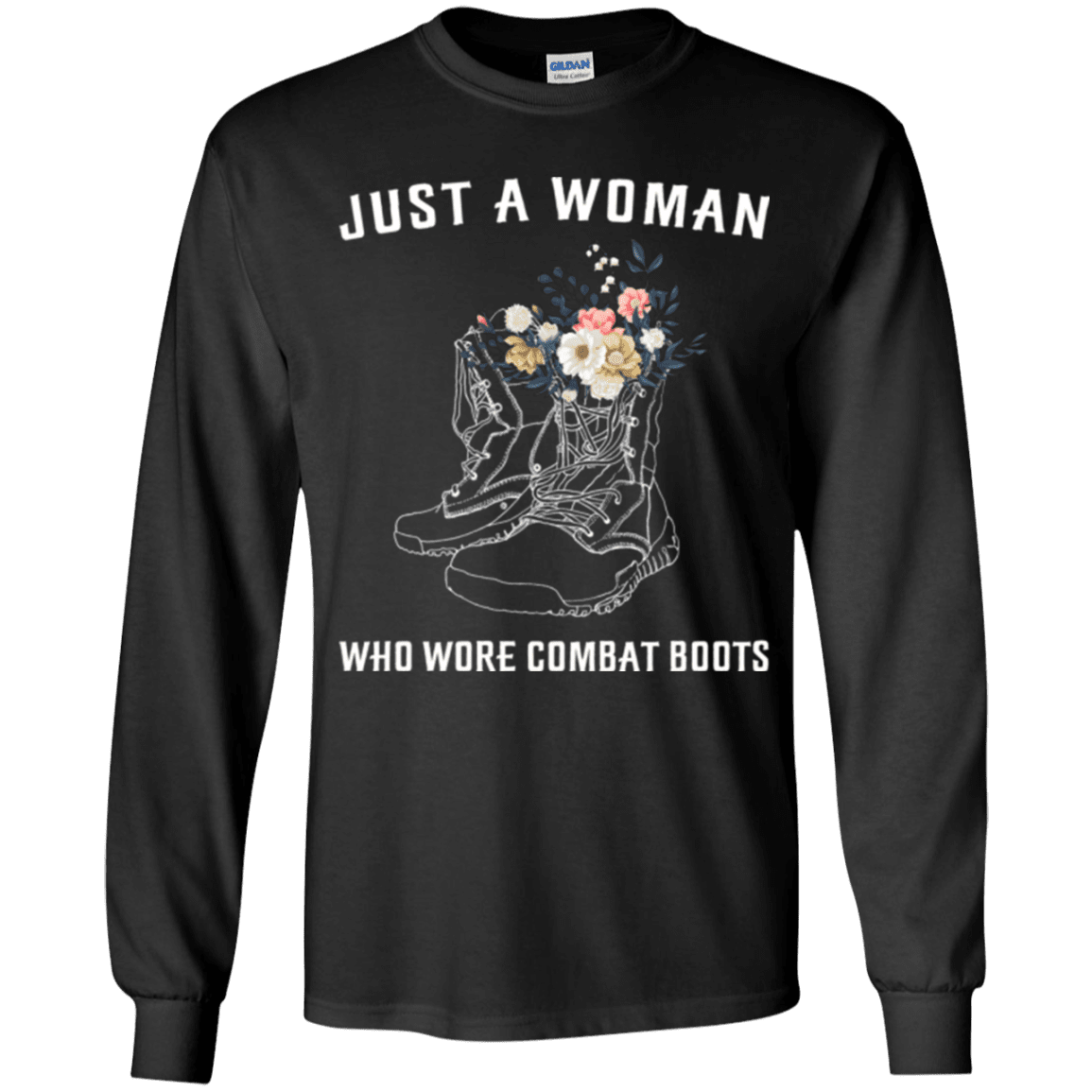 Military T-Shirt "Just A Woman Who More Combat Boots"-TShirt-General-Veterans Nation