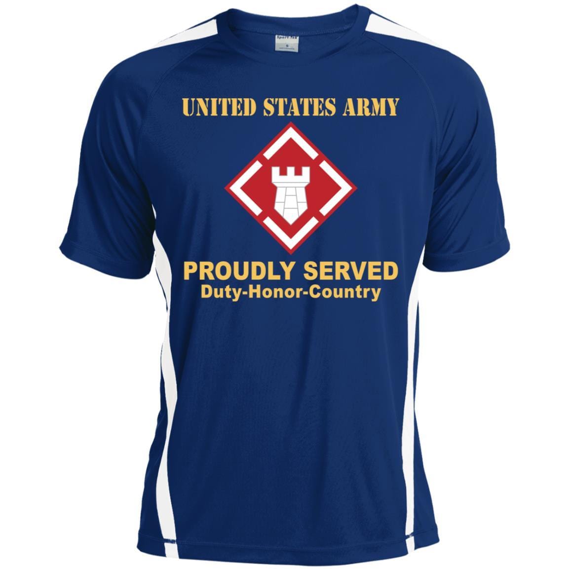US ARMY 20TH ENGINEER BRIGADE WITH AIRBORNE TAB- Proudly Served T-Shirt On Front For Men-TShirt-Army-Veterans Nation