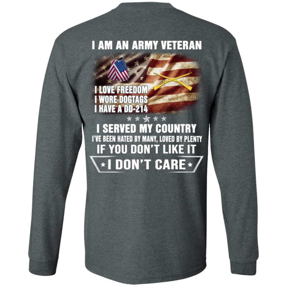 T-Shirt "I Am An Army Infantry Veteran" On Back-TShirt-Army-Veterans Nation