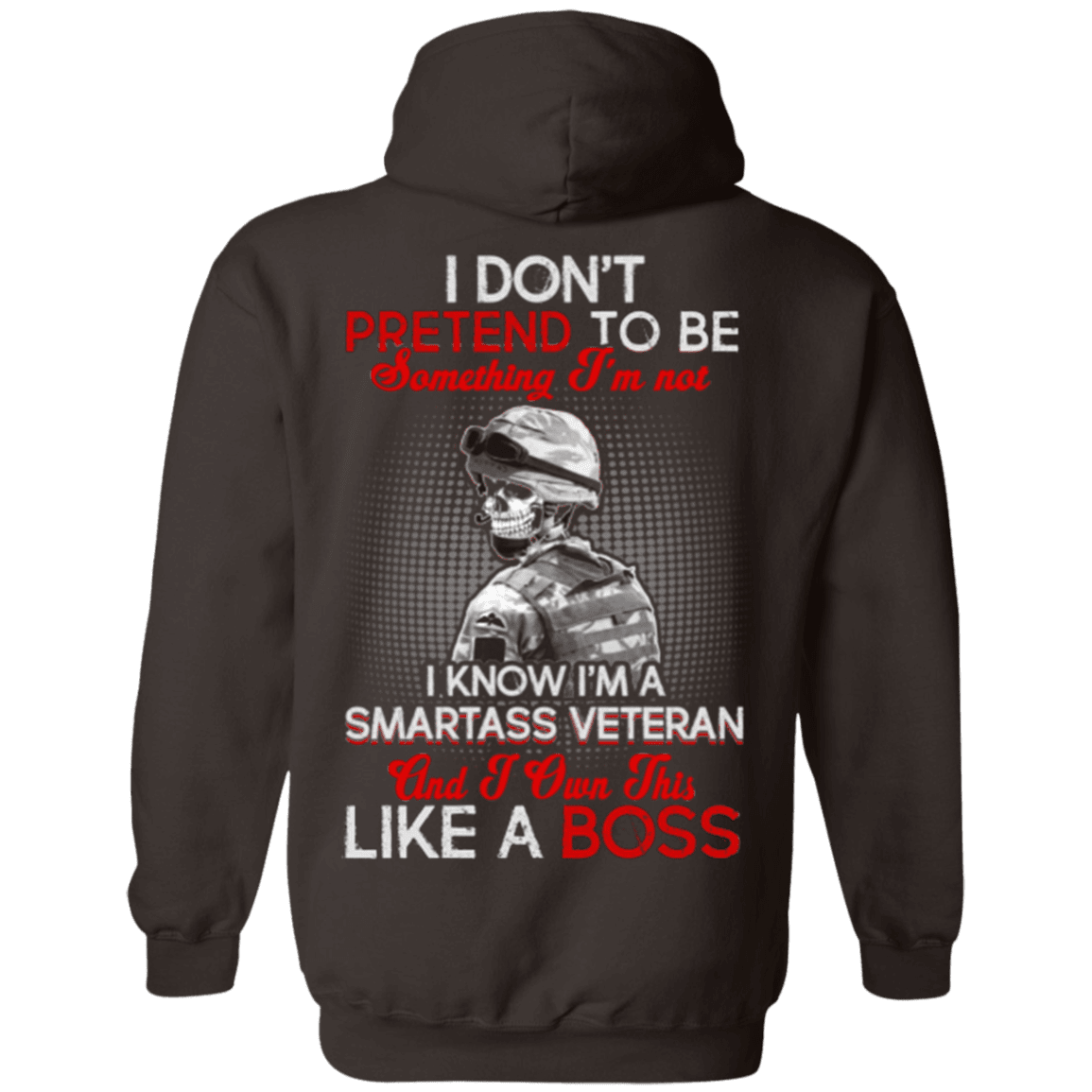 Military T-Shirt "I Know I'm A Smartass Veteran Like a Boss"-TShirt-General-Veterans Nation