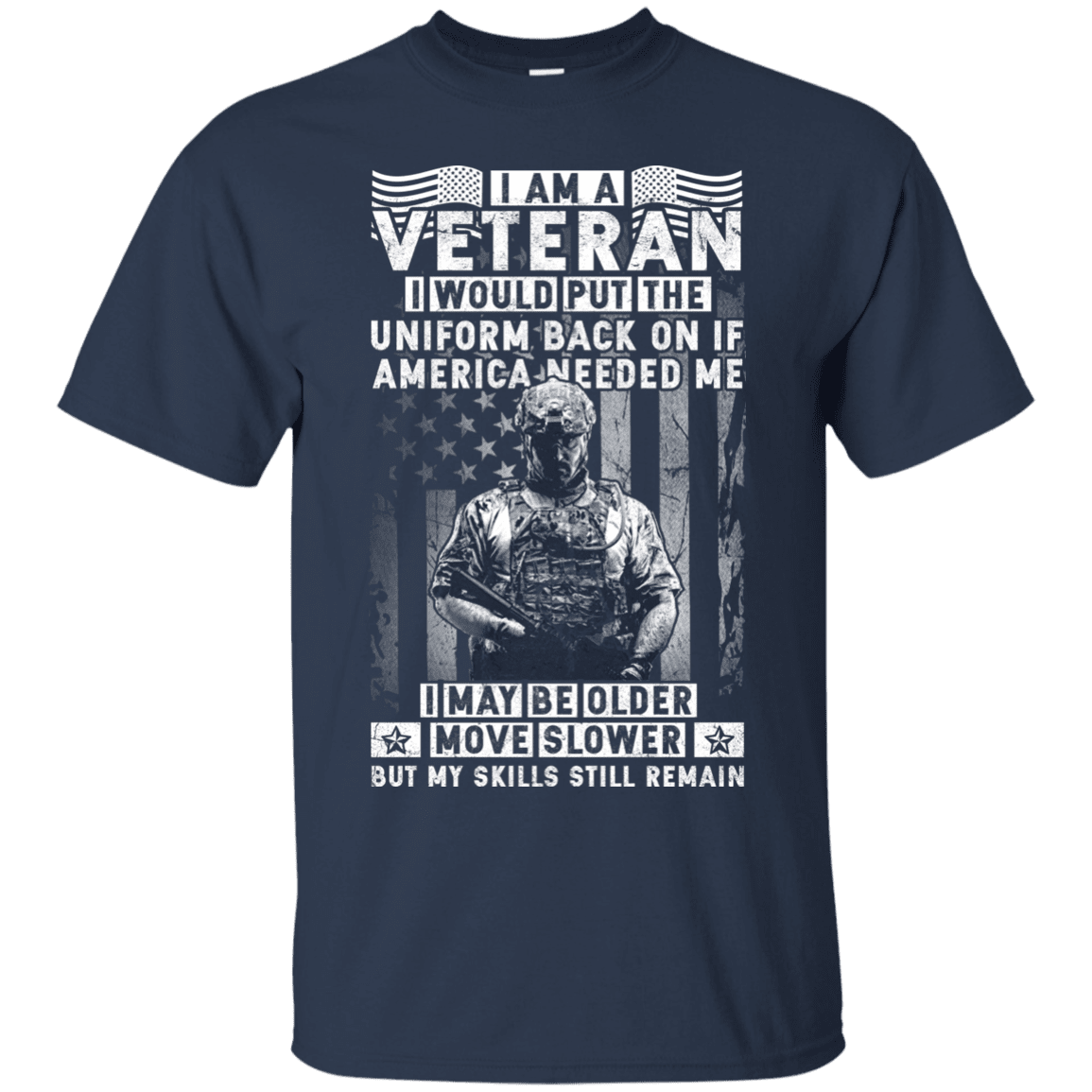 Military T-Shirt "I am a Veteran Men" Front-TShirt-General-Veterans Nation