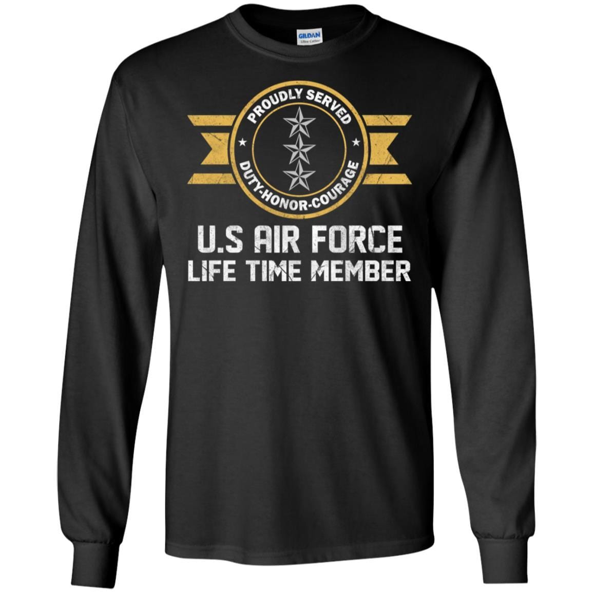 Life time member-US Air Force O-9 Lieutenant General Lt Ge O9 General Officer Ranks Men T Shirt On Front-TShirt-USAF-Veterans Nation