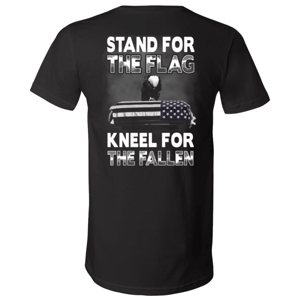 Military T-Shirt "Veteran - Stand For The Flag Kneel For The Fallen"-TShirt-General-Veterans Nation
