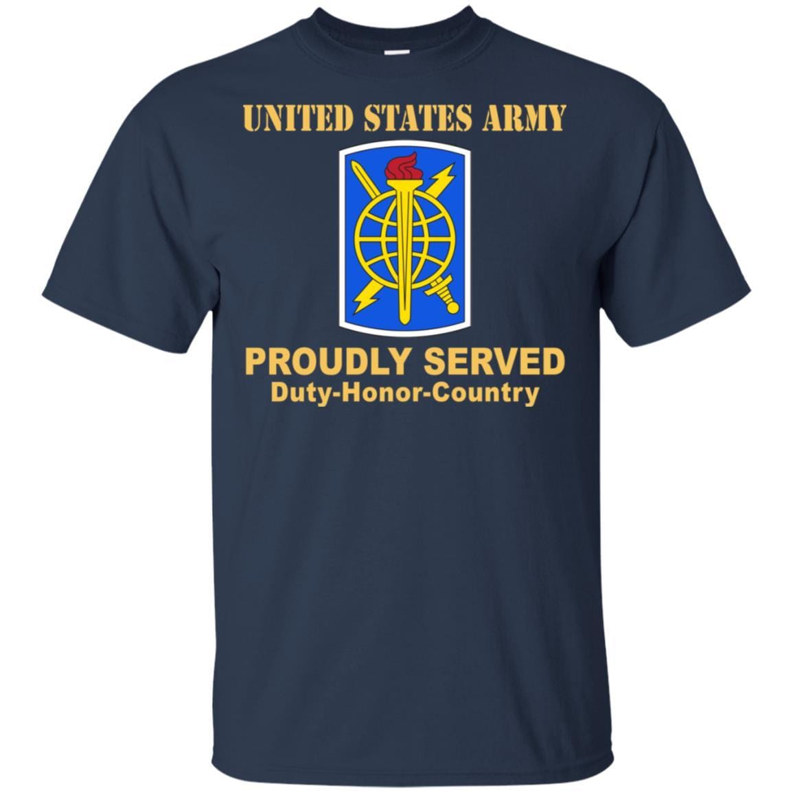 US ARMY 500TH MILITARY INTELLIGENCE BRIGADE- Proudly Served T-Shirt On Front For Men-TShirt-Army-Veterans Nation
