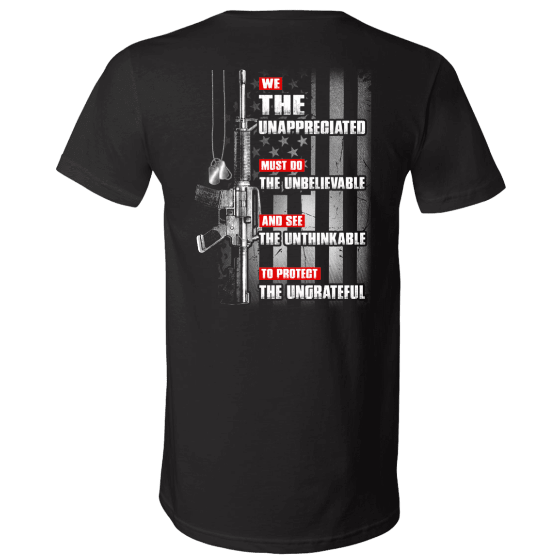 Military T-Shirt "UNAPPRECIATED VETERAN" - Men Back-TShirt-General-Veterans Nation