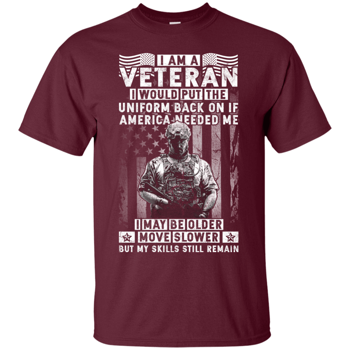 Military T-Shirt "I am a Veteran Men" Front-TShirt-General-Veterans Nation