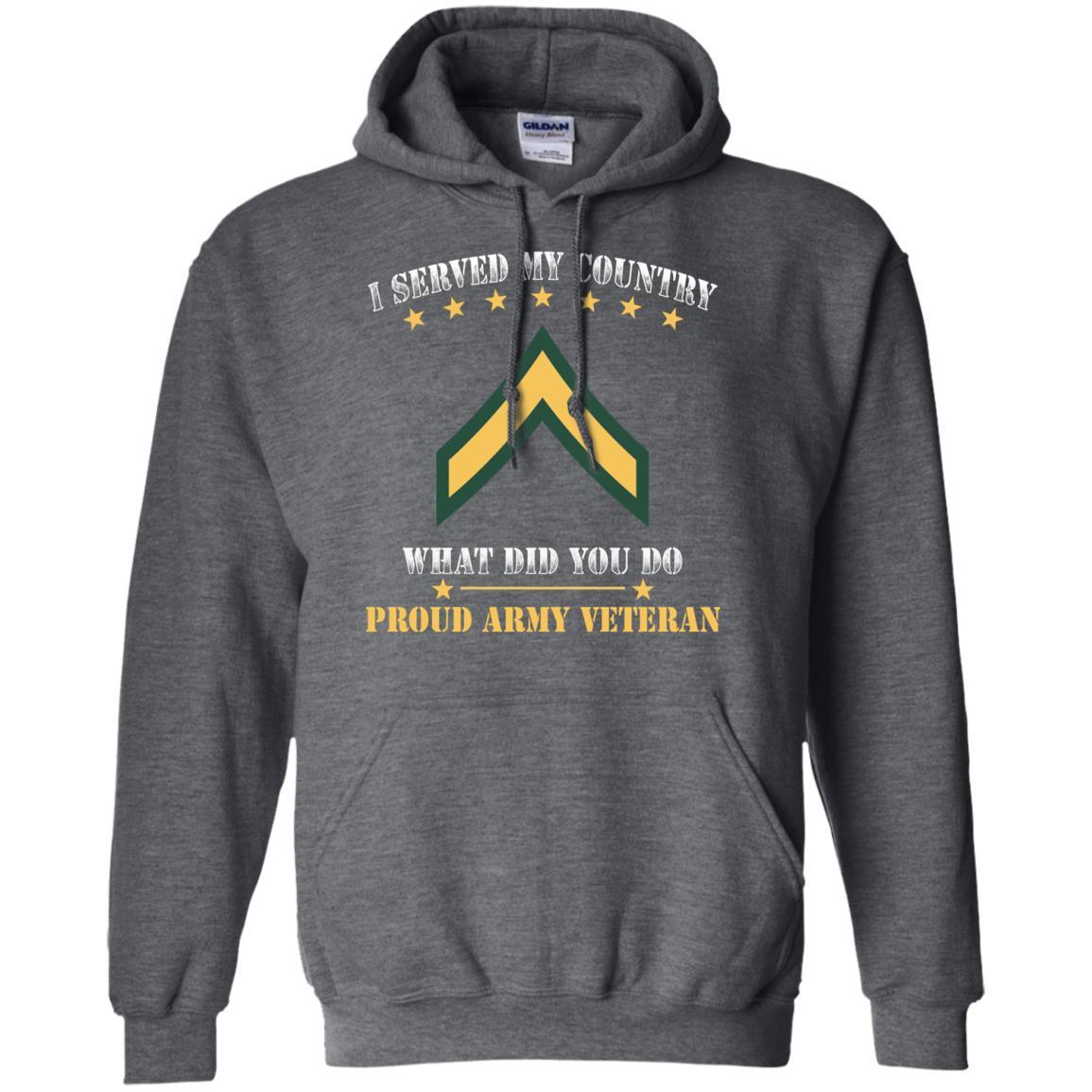 Army E-2 PV2 E2 Private Second Class Ranks Men Front T Shirt - Proud US Army Veteran-TShirt-Army-Veterans Nation