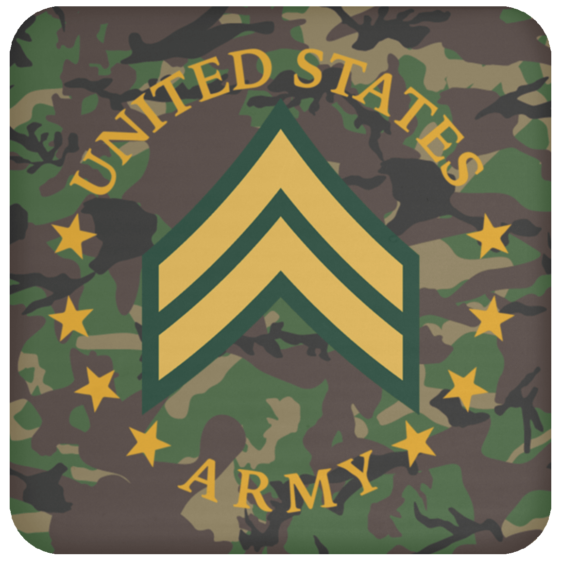 US Army E-4 Corporal E4 CPL Noncommissioned Officer Coaster-Coaster-Army-Ranks-Veterans Nation
