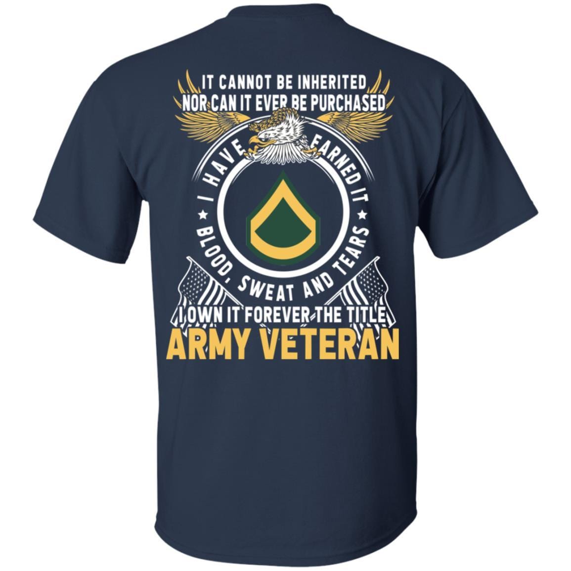 Army E-3 PFC E3 Private First Class Ranks T-Shirt For Men On Back-TShirt-Army-Veterans Nation