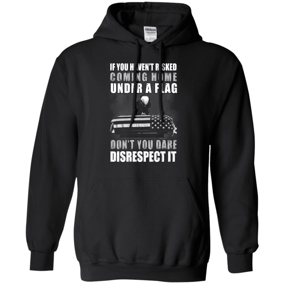 Military T-Shirt "Under A Flag Disrespect It Men" Front-TShirt-General-Veterans Nation
