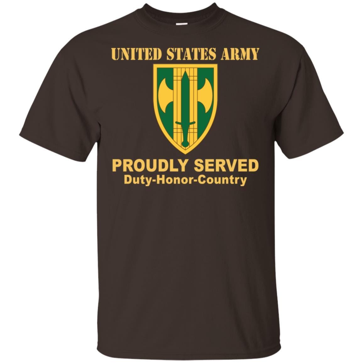US ARMY 18TH MILITARY POLICE BRIGADE- Proudly Served T-Shirt On Front For Men-TShirt-Army-Veterans Nation
