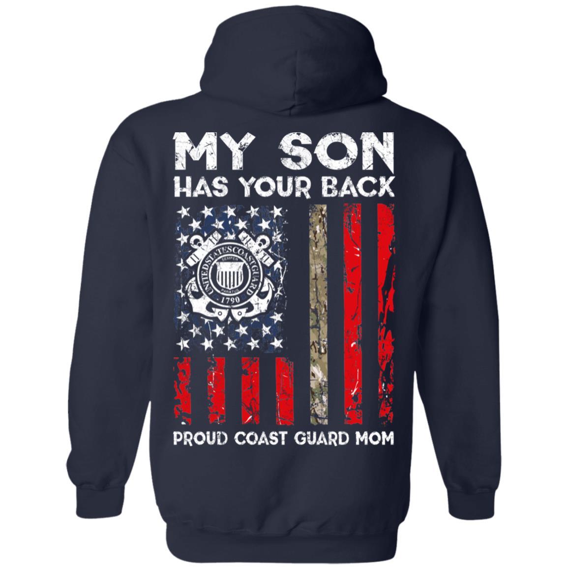 My Son Has Your Back - Proud Coast Guard Mom Men T Shirt On Back-TShirt-USCG-Veterans Nation