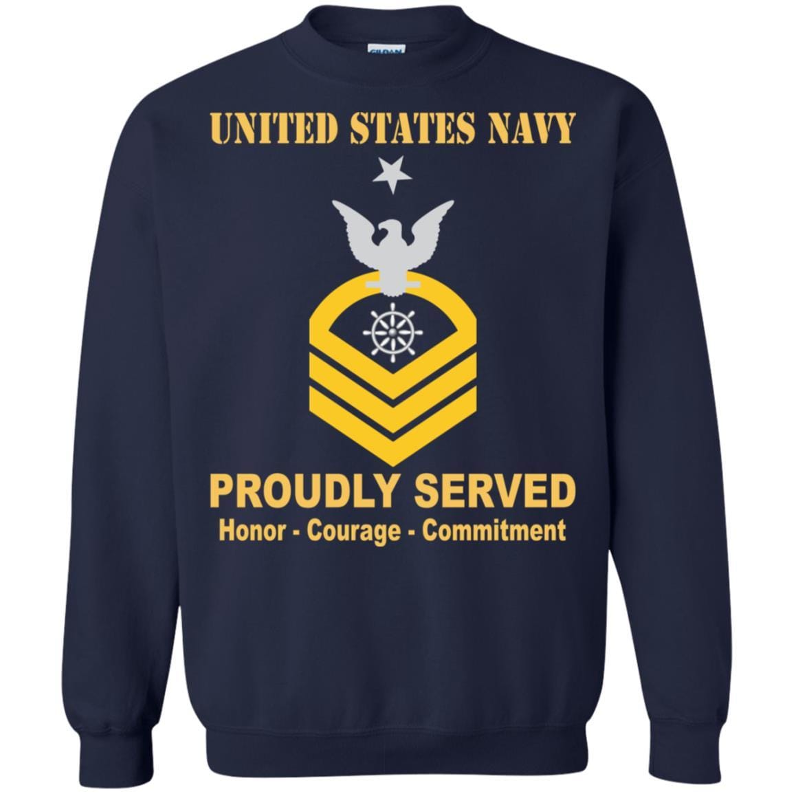 Navy Quartermaster Navy QM E-8 Rating Badges Proudly Served T-Shirt For Men On Front-TShirt-Navy-Veterans Nation