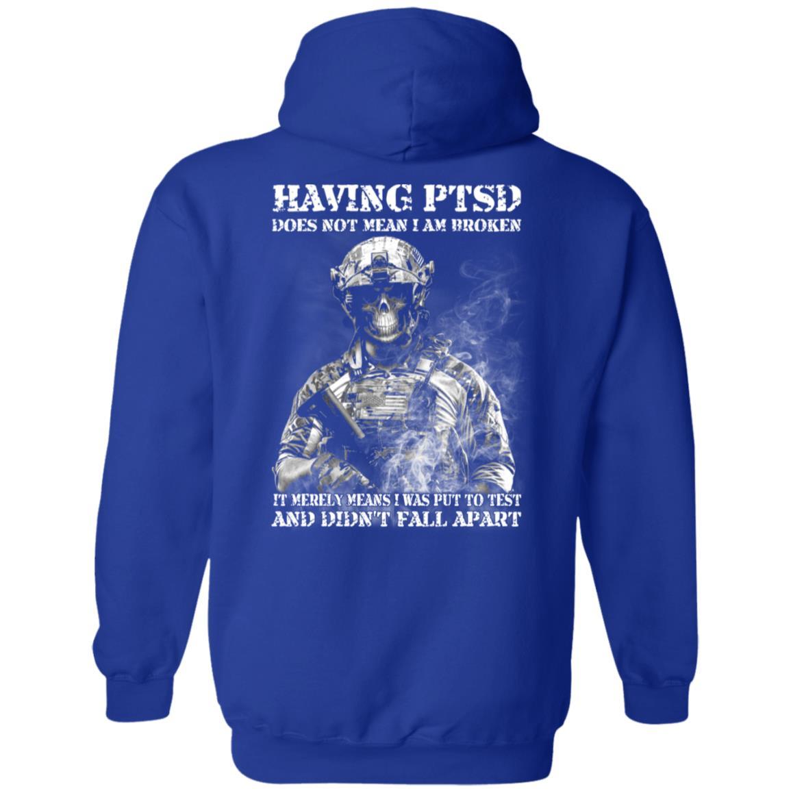 Military T-Shirt "Having PTSD - Didn't Fall Apart Men" On Back-TShirt-General-Veterans Nation