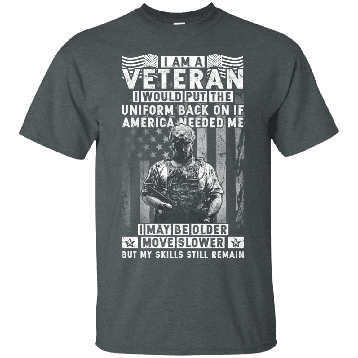 Military T-Shirt "I am a Veteran Men" Front-TShirt-General-Veterans Nation